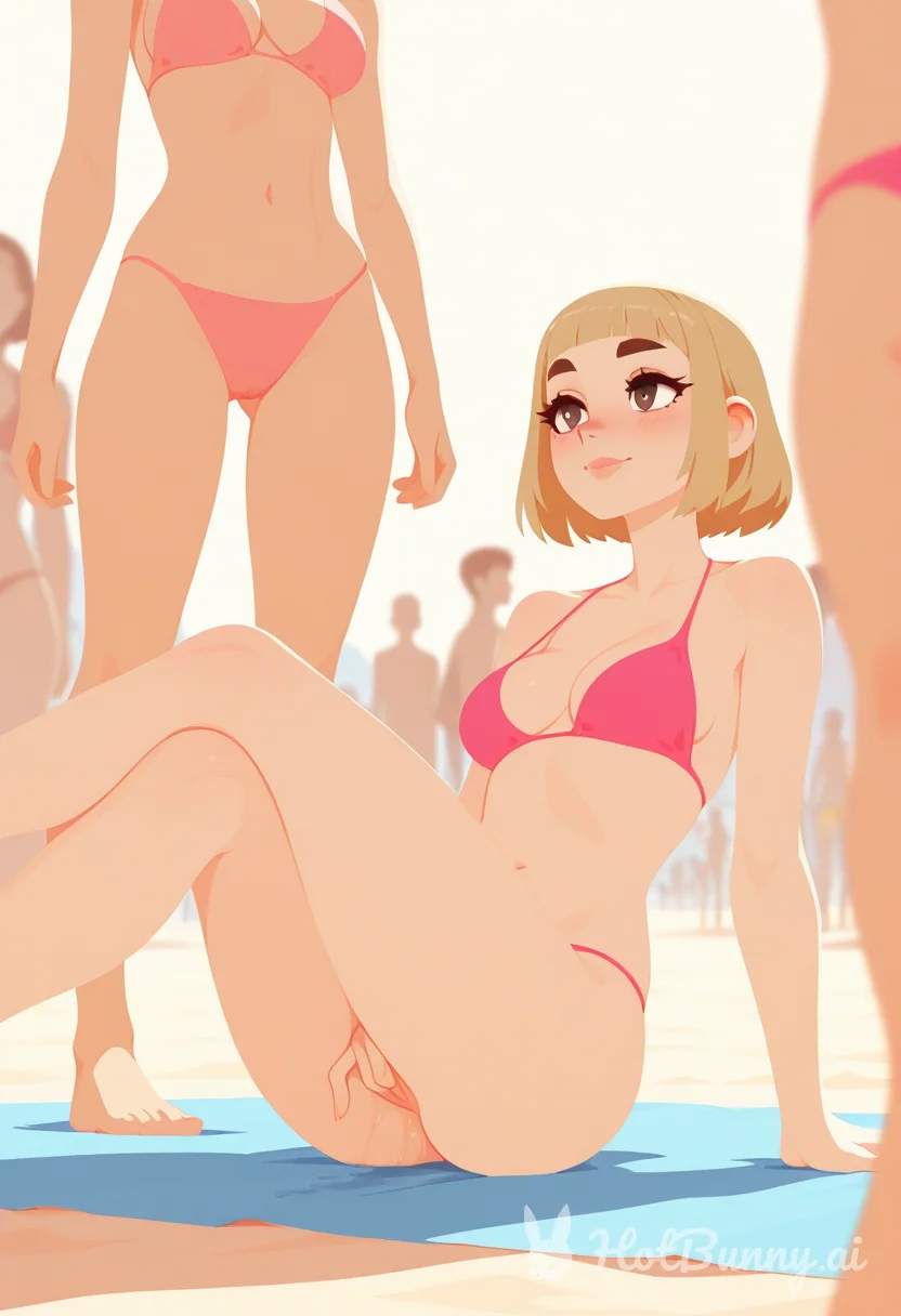 Public Swimsuit Blonde Ai Hentai