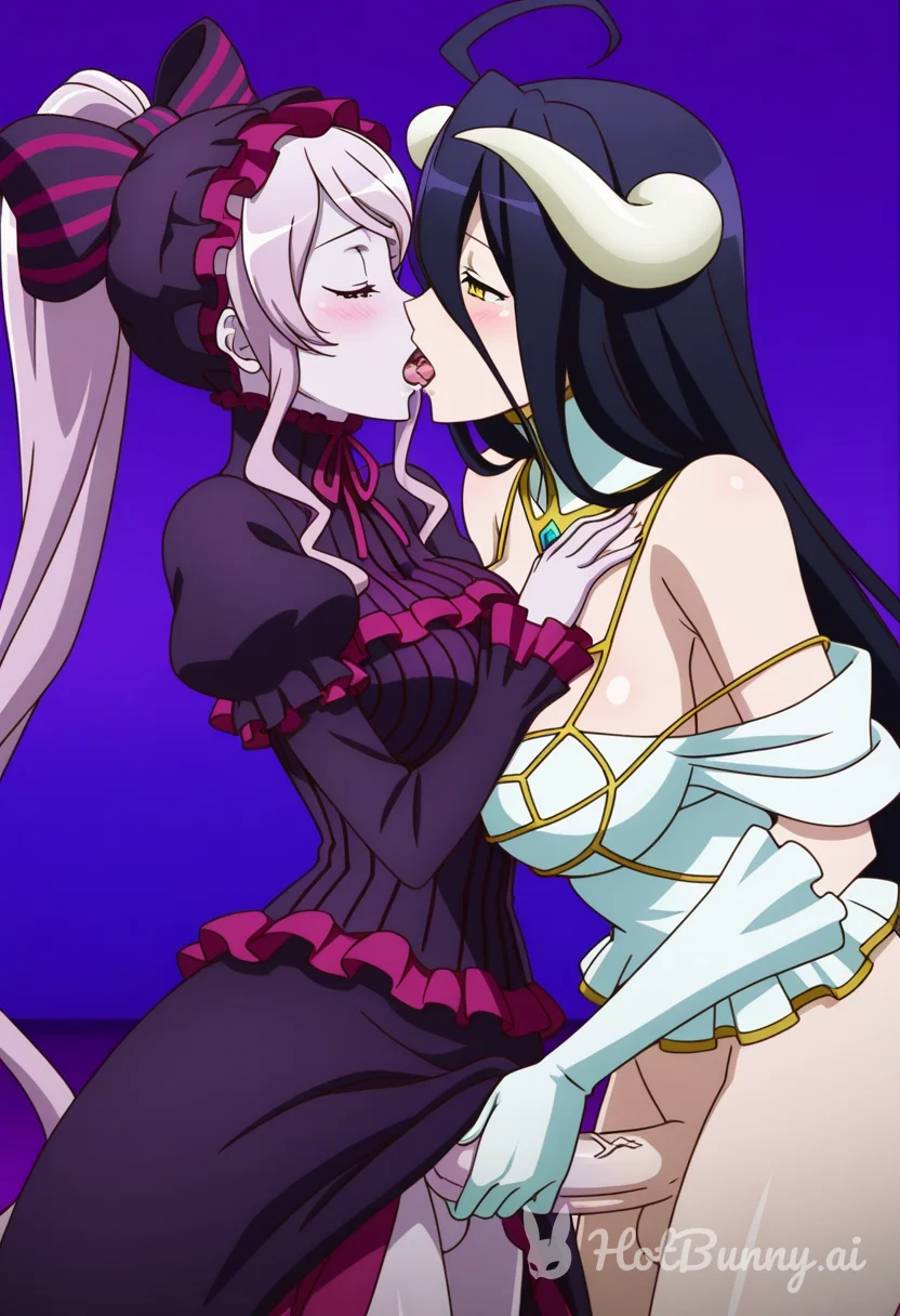 Futa albedo and shalltear kissing