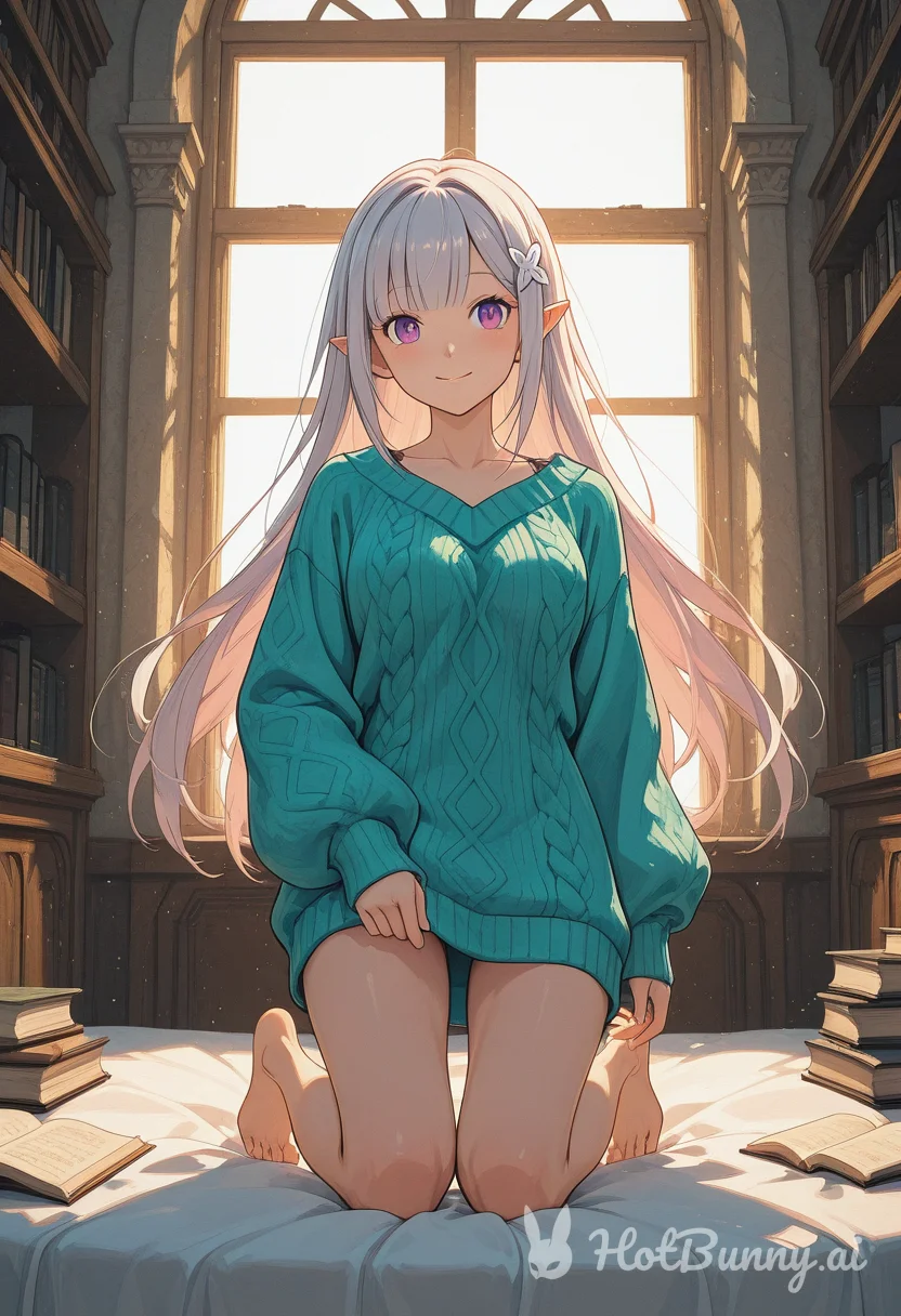 Emilia from Re Zero Elf Ai Hentai