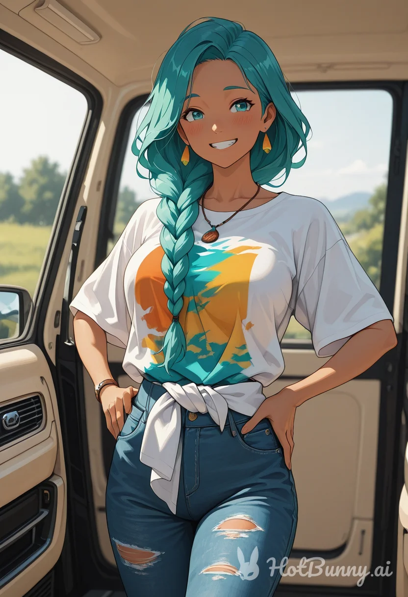 Zennia in her van