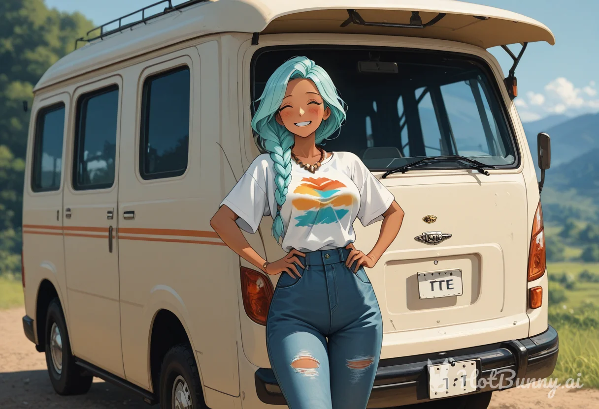Zennia and her Hiace camper van