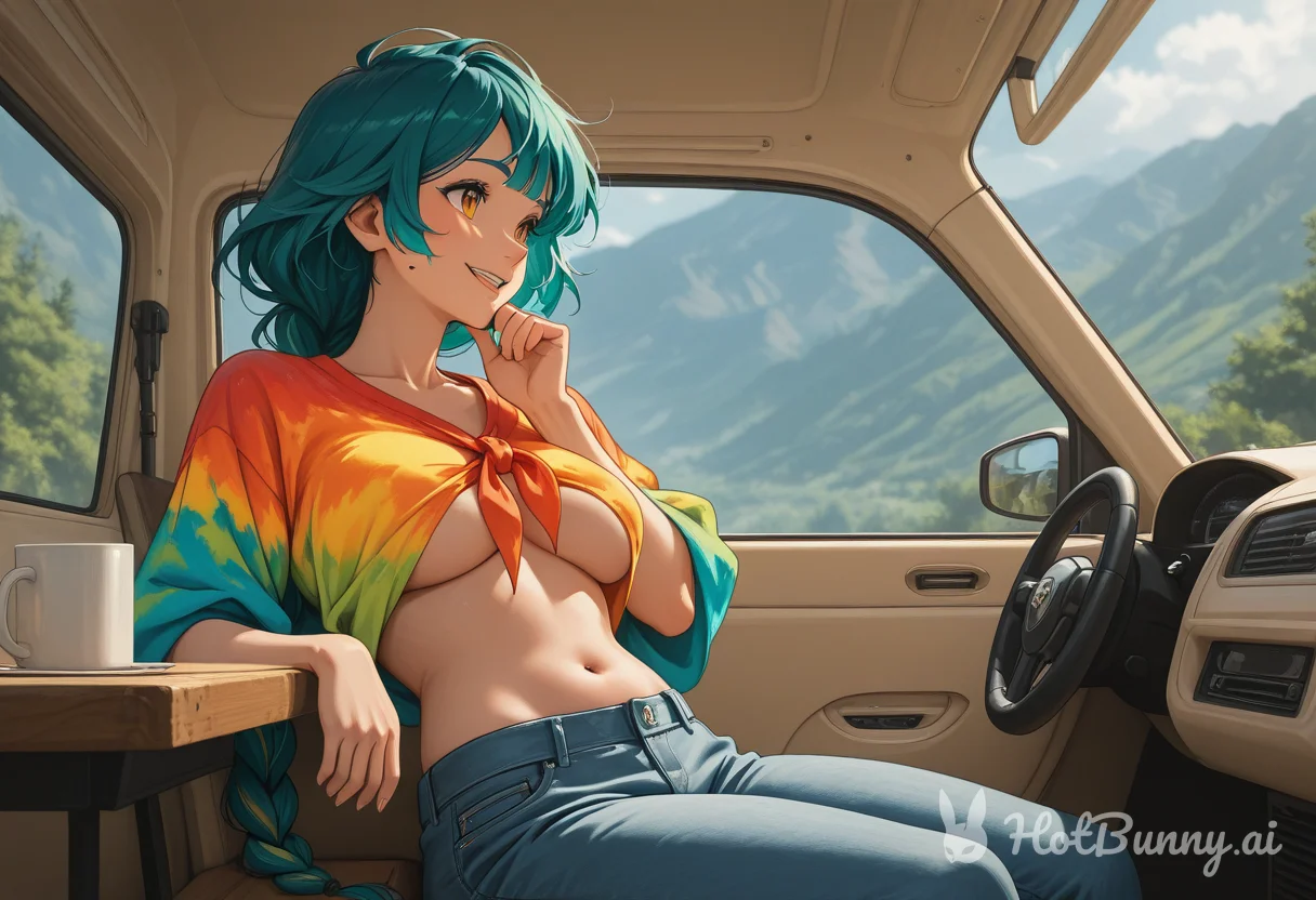 Zennia taking a break from driving