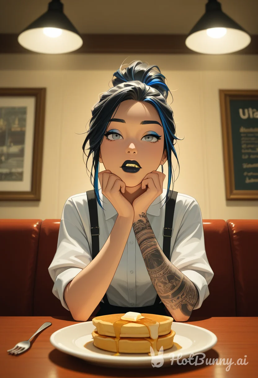 Brigit looking at you instead of breakfast