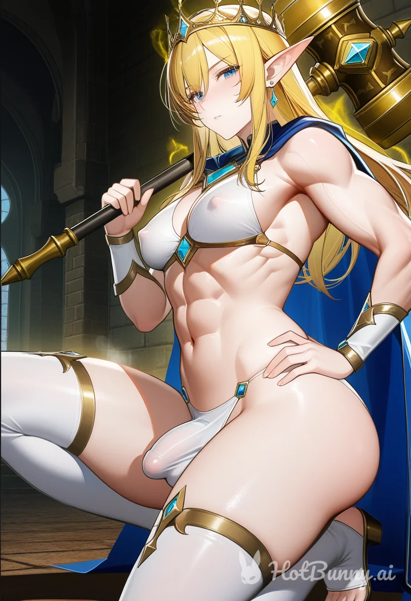Elf Muscle Girl Swimsuit Ai Hentai