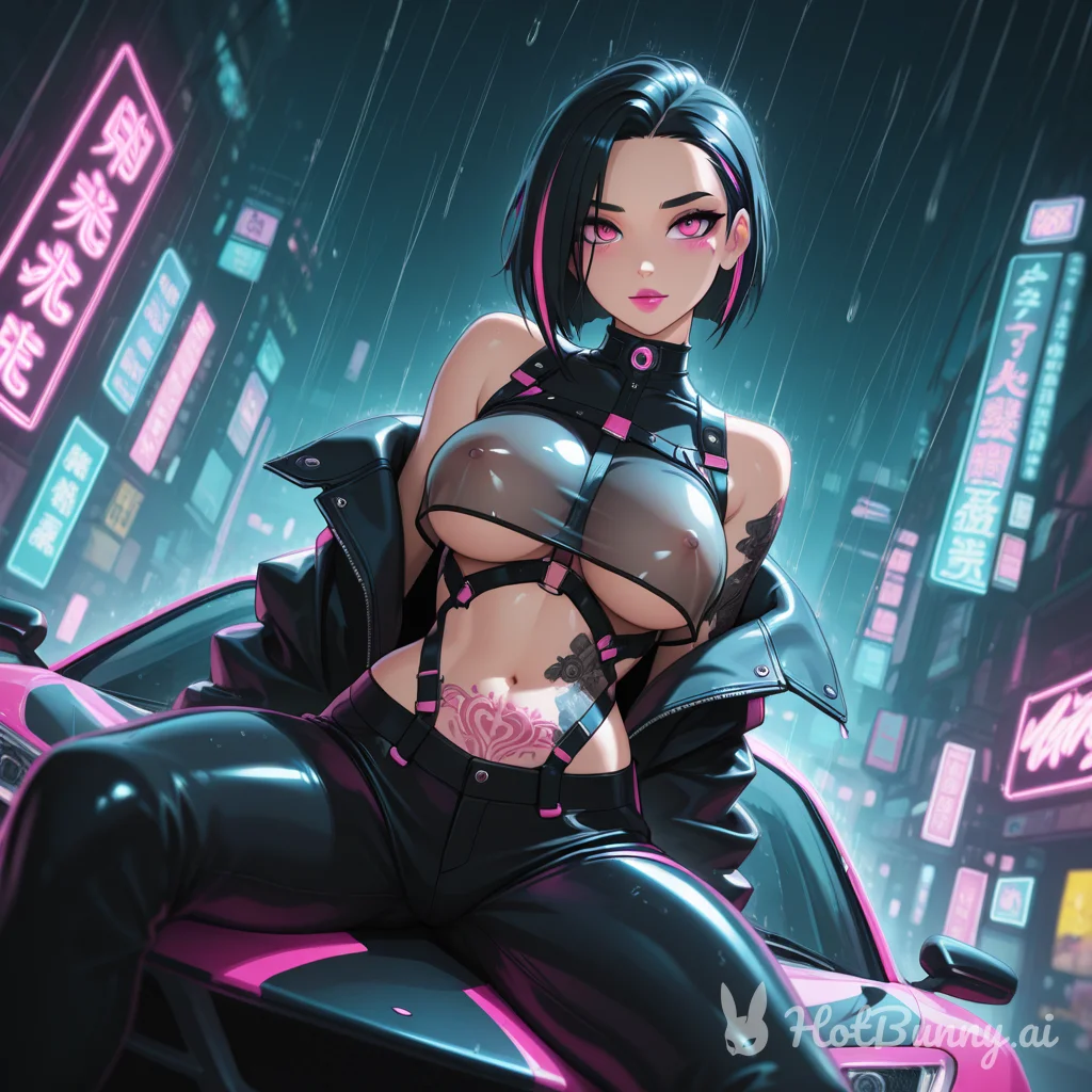 Pink Lips Latex Cyberpunk Ai Hentai
