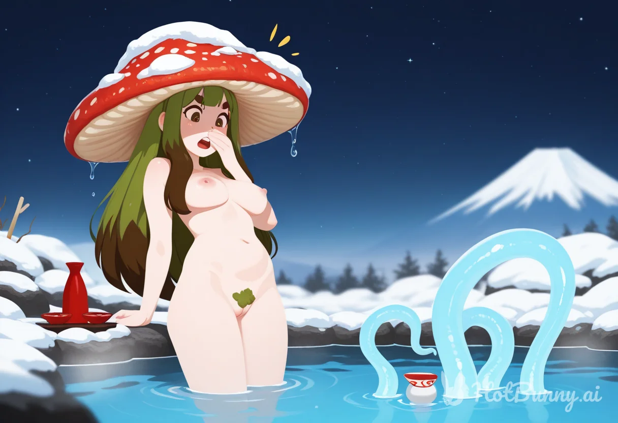 Suprised by the onsen tentacles
