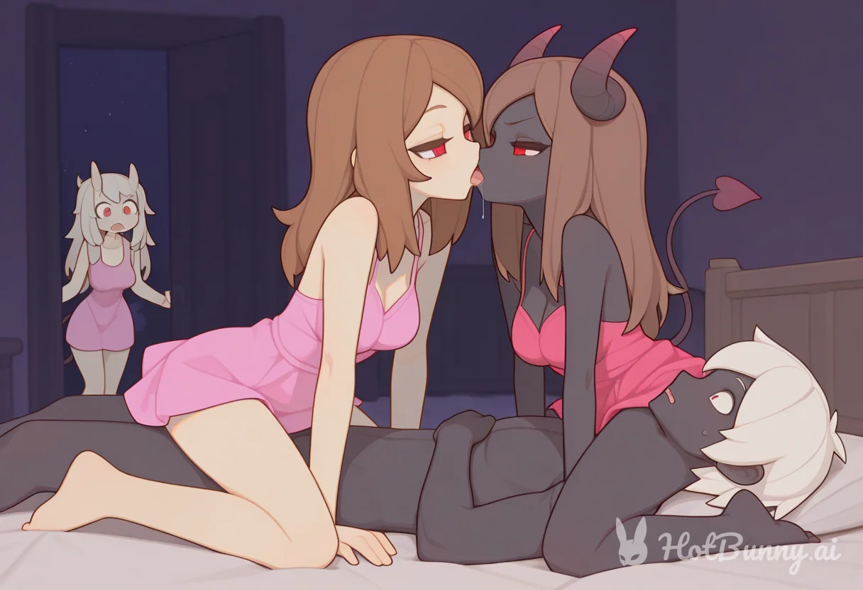 Succubus Threesome Ebony Ai Hentai