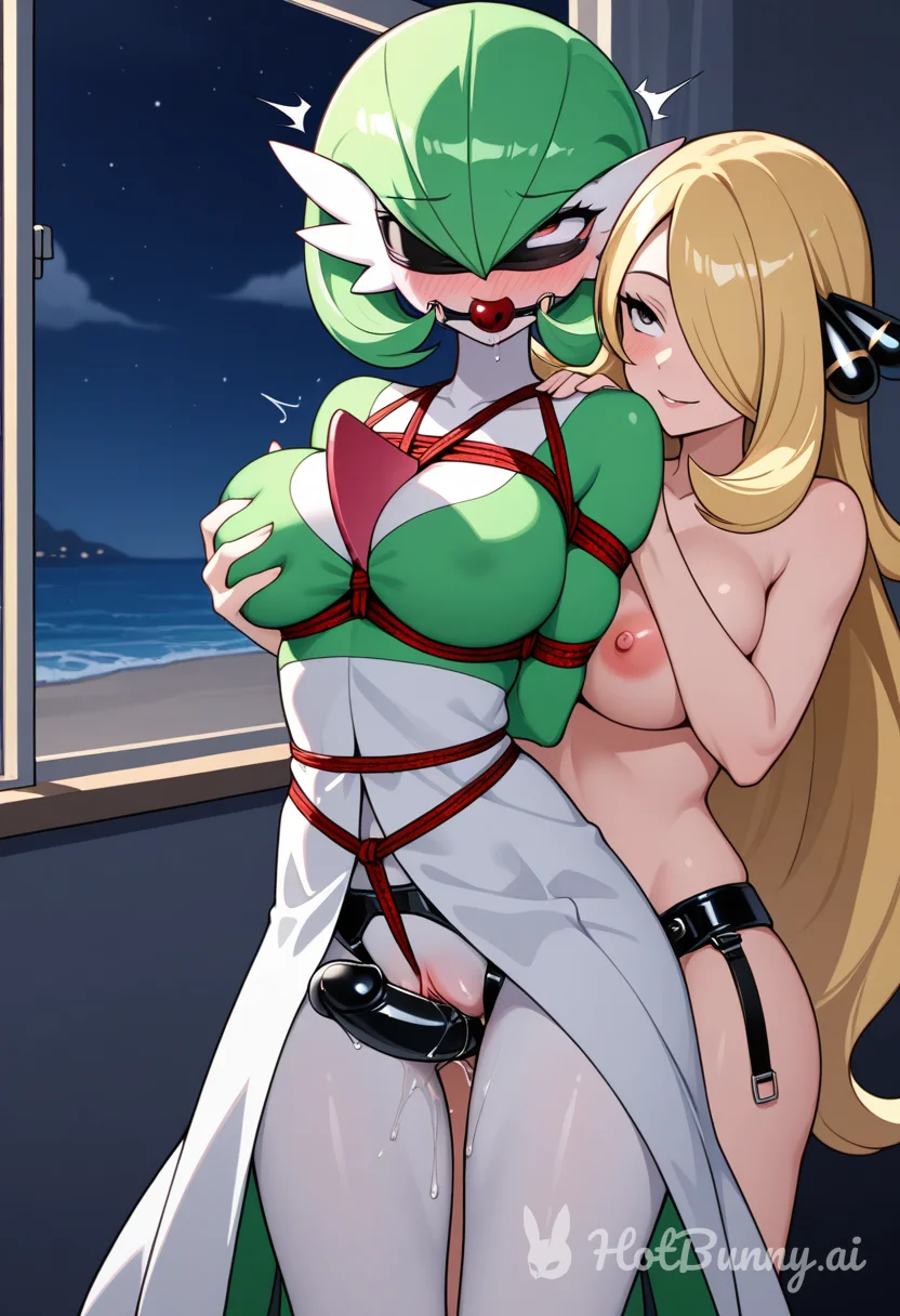 Cynthia and Gardevoir Bondage Ai Hentai