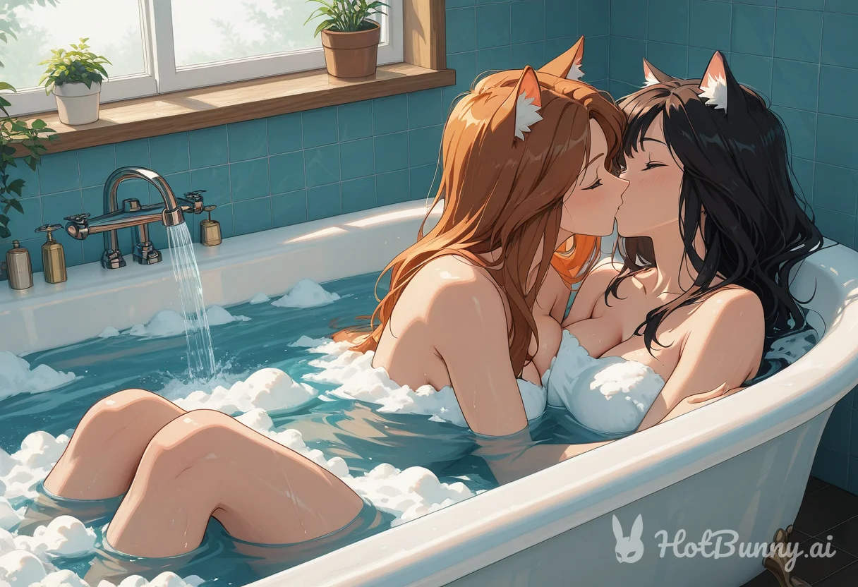 Cat Girl Lesbian Bath Ai Hentai