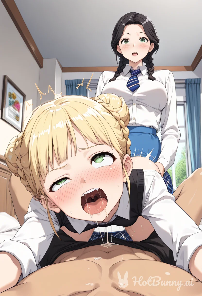 Threesome Schoolgirl Blonde Ai Hentai