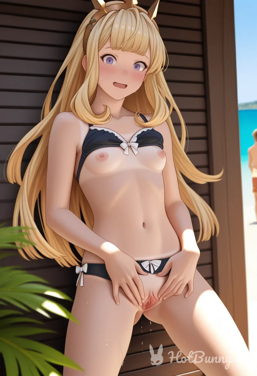 Public Swimsuit Blonde Ai Hentai