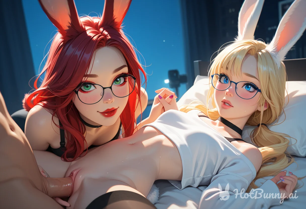 Bunny Girl Threesome Blonde Ai Hentai