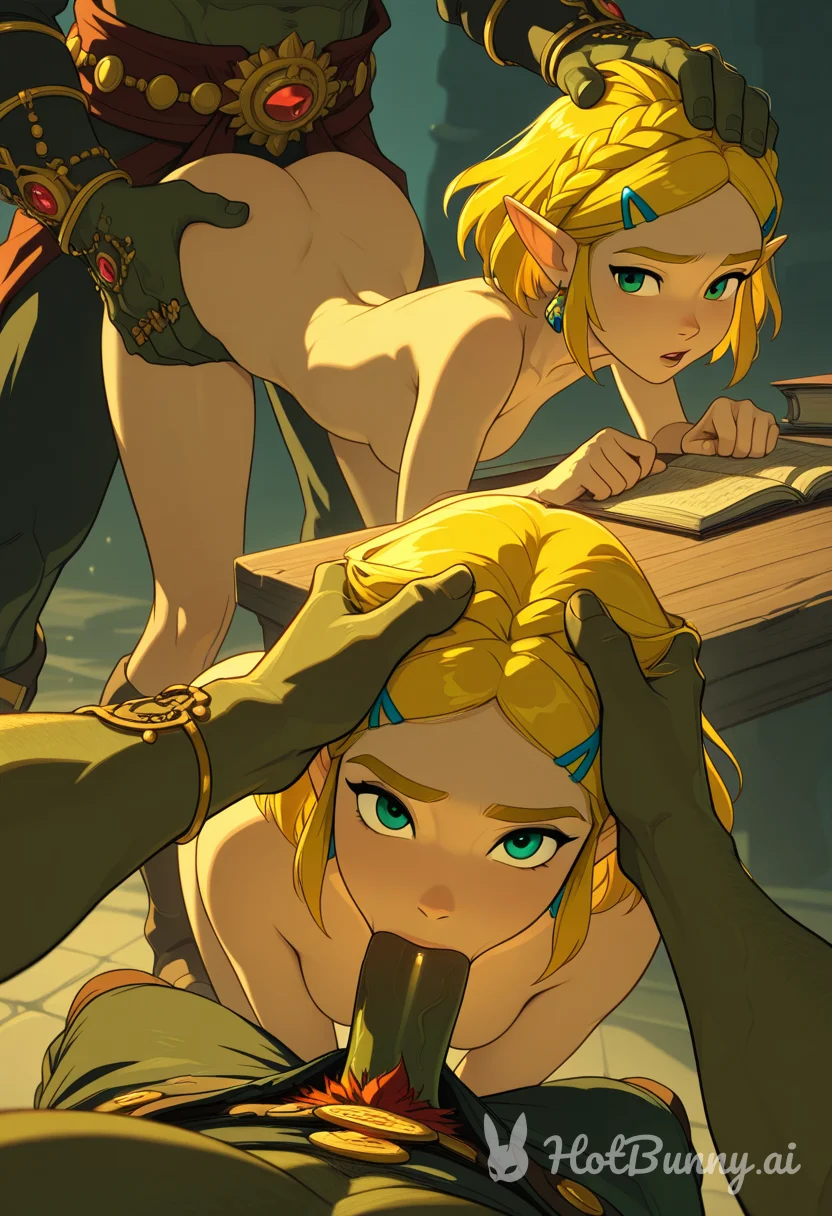 Zelda and Ganondorf Blowjob Ai Hentai