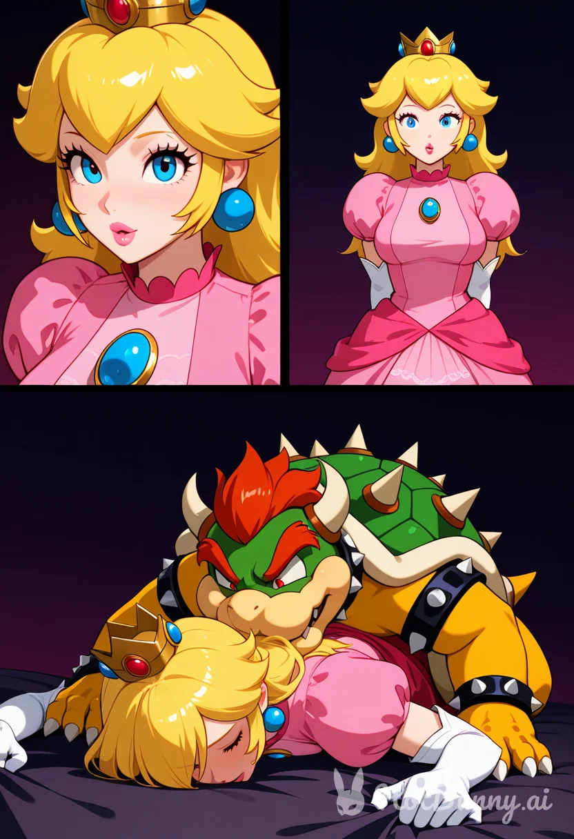 Princess Peach and Bowser Furry Ai Hentai
