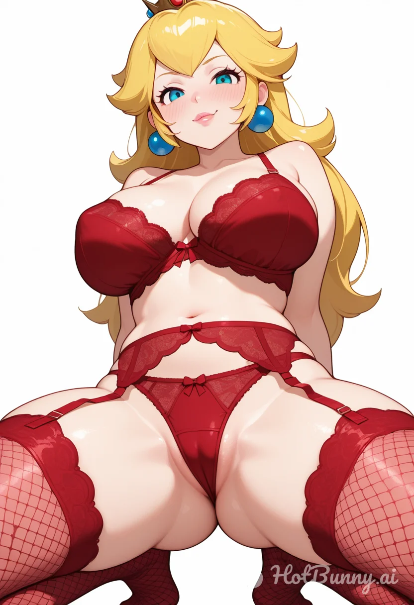 Princess Peach Photoshoot: Lingerie, Spread Legs