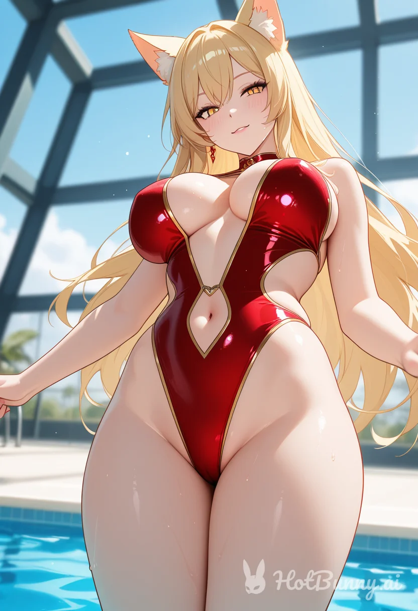 Fox Girl Swimsuit Blonde Ai Hentai