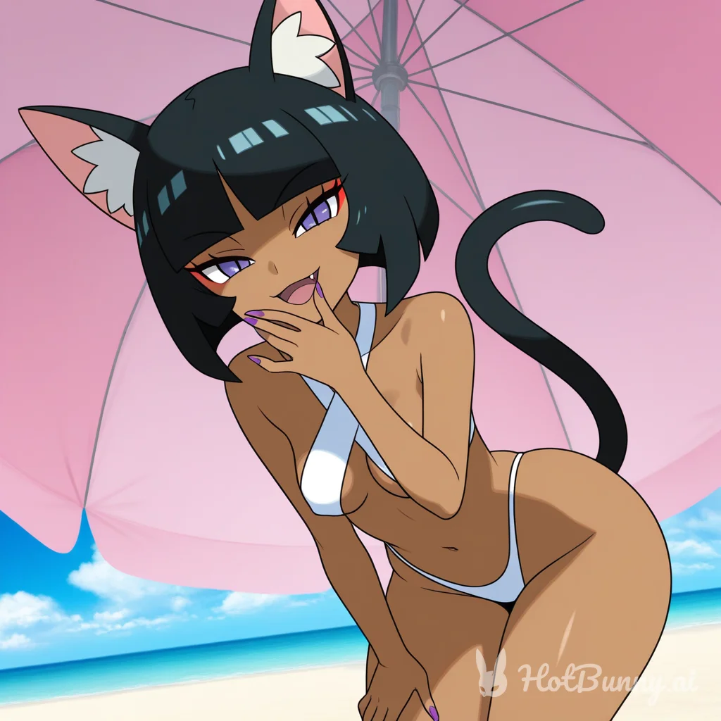 Cat Girl Ebony Swimsuit Ai Hentai
