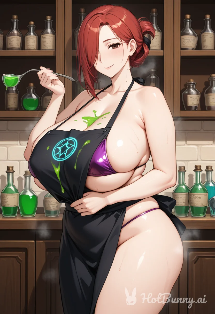 Mad Milf creating a concoction 