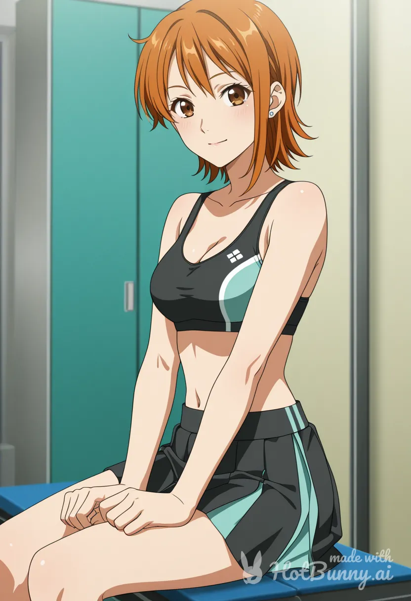 Nami in gym changing room